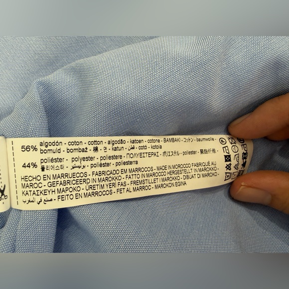 NWOT Zara Sky Blue Casual Button Down Shirt - Picture 8 of 13